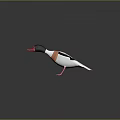 Lifelike Flying Duck Model With White Body Green Wings And Red Beak