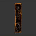 Old Books With Various Sizes And Black Orange Borders On Dark Reflective Surface 3d model