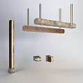 Contemporary Chandelier Featuring Metal Suspension And Wooden Panels For Modern Interiors
