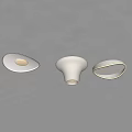 Modern White Ceiling Lights With Different Shapes And Soft Lighting Design 3d model