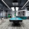 Modern Billiard Room Interior Design With Green Pool Table Lighting And Comfortable Seating