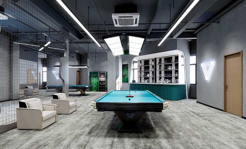 Billiard Room Recreation Room 3d model