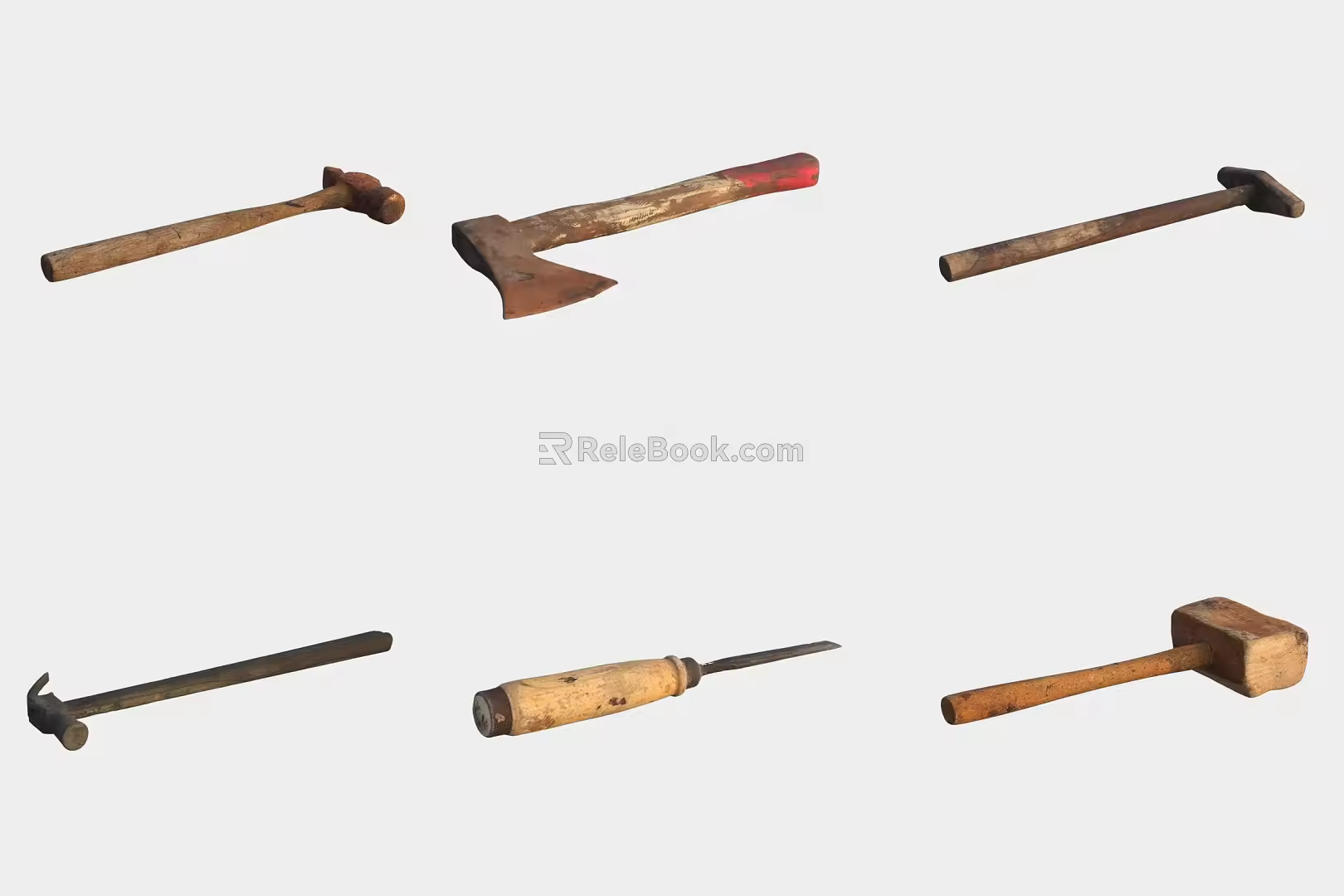 Hardware tools hammer mallet axe awl 3d model