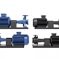 Blue And Black Industrial Pumps Different Models With Electric Motor Design