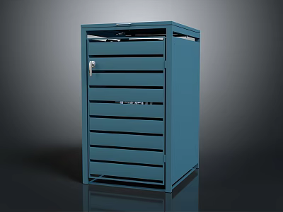 Blue Computer Drawer Storage Cabinet Enclosure With Modern Design Organizer 3d model