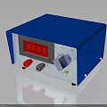 Blue Digital Control Device With Red Button Gray Knob And LED Digital