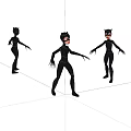 Catwoman Game Movie Character Action Figures In Black Costume With Cat Ears And Different Poses