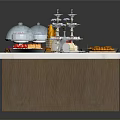 Assorted Dessert Display Table With Various Pastries Cookies And Fruit Tarts