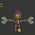 Robot Assistant Small Robot Butler Robot Butler Figure Game Figure 3d model
