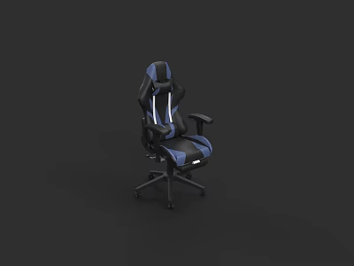 Modern Ergonomic Office Chair With Black And Blue Design Adjustable Backrest And Armrests 3d model