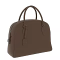 Classic Brown Leather Handbag With Structured Design And Top Handles For Daily Use