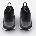 Black And Gray Nike Shoes With Mesh Upper Air Cushion And White Sole