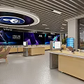 China Telecom 5G City Showroom With Modern Exterior Glass Front And Display Counter