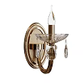 Elegant Gold Wall Sconce With Crystal Accents And Candle Holder Design