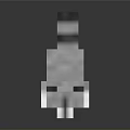 Pixelated Raccoon Character Design With Gray Black Stripes And 3D Render