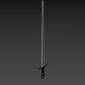 Medieval Sword With Wooden Hilt And Metal Blade Featuring Crossguard Design