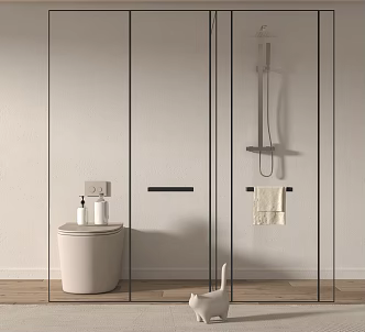 Modern Toilet Shower Toilet Rain Combination 3d model