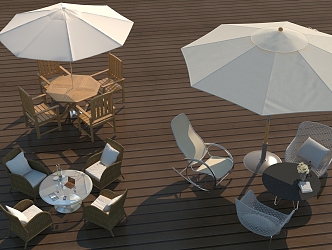 Umbrella Outdoor Seat Parasol Rattan Chair Rattan Tea Seat Leisure Recliner Chair Seat Group Tea Bar Outdoor Teapot Rocking Chair Seat 3d model