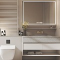 Modern Bathroom Cabinet Bathroom Cabinet Mirror Cabinet Towel Rack Toilet Supplies 3d model