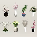 Elegant Decorative Vases with Assorted Fresh Flowers for Home Interior Decoration