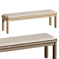 Modern Wooden Bench With Upholstered Seat In Light And Dark Wood Tones