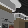 Modern Front Desk Reception Area With Colorful Chandelier Large LED Screen Display And Luxurious Interior