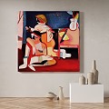 Modern minimalist abstract decorative painting 3d model