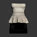 White Lace Peplum Top With Ruffled Hem And Elegant Fashion Design