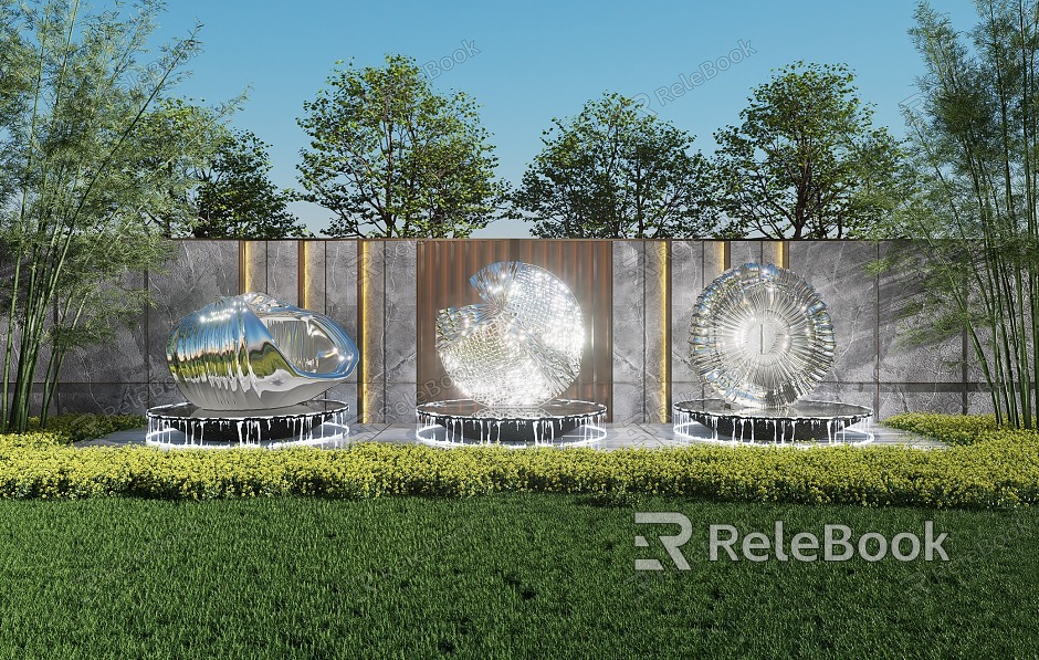 Modern City Sculpture Shaped Stainless Steel Waterscape Sculpture Landscape Wall Sculpture Sculpture model