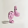 Adorable Pink Cartoon Monster Toy Figure With Big Eyes And Simple Design