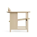 Simple Modern Wooden Leisure Chair With Light Wood Finish And Armrests