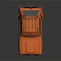 Orange Vintage Car With Roof Rack And Side Stripes Classic Design