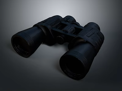 Stunning Scenic Mountain Landscape Observed Through Black Binoculars in Natural Outdoor Setting 3d model