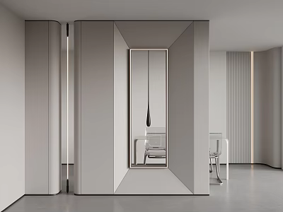 Sleek Modern Shoe Cabinet Design With Integrated Mirror And Warm Lighting In Contemporary Interior 3d model