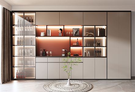 Modern wine cabinet 3d model