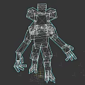 Red Fantasy Monster 3D Model With Petal Like Head And Sharp Claws