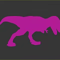 Realistic Tyrannosaurus Rex Dinosaur With Yellow Green Stripes And Red Eyes