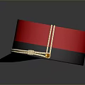 Red Black Military Style Cap Featuring Gold Trim and Shiny Black Brim