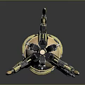 Futuristic Mechanical Device With Colorful Panels Metallic Armor And Reflective Surface
