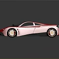 Pink Luxury Sports Car with Gold Rims and Black Roof Sleek Modern Supercar Design