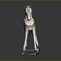 Vintage Wooden Rocking Horse With Hand Painted Colorful Saddle And Decorative Design