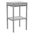 Minimalist Light Green Chest of Drawers With Metal Frame And Open Shelf