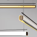 Elegant Modern Chandelier With Gold Frame Wooden Accents And Metal Structural Details