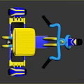 Kids Blue And Yellow Police Themed Tricycle Ride On Toy With Handle And Wheels