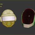 Modern Helmets in White and Pink With Mirror Block Surface Design