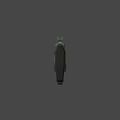 Futuristic Sci Fi Weapon With Metallic Body Green Light And Red Stripes Design