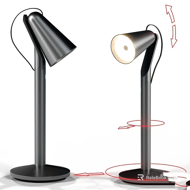 Modern Adjustable Table Lamp With Sleek Metal Base And Rotatable Head Design 3d model