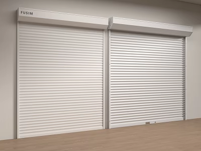 FUSHUN White Roller Shutters Pair Modern Wall Mounted Indoor Durable Design 3d model