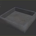Modern Square Concrete Container With Textured Surface And Smooth Edges 3d model
