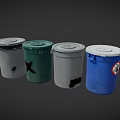 Colorful Trash Bins With Lids For Efficient Waste Disposal Equipment